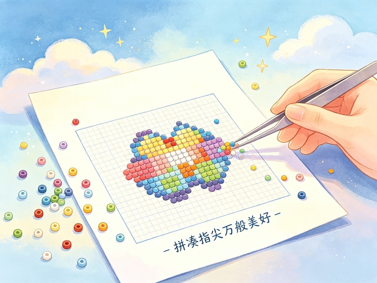 方寸间的拼豆图纸，拼凑指尖万般美好